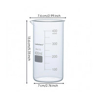2 Pieces Pouring Lip Borosilicate Glass Beaker Write-on Label Area Graduated Glass Beaker Corrosive-Resistant Resistant Laboratory Glassware Set Clear Markings