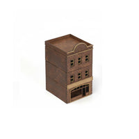 Natural Wood 1:72 Scale European Row House Model Decorative Town Shop Building Model Creative Hobby DIY Wooden Building Kit Paintable Surface for Hobbyists, Wargamers, Teenagers, Home Decoration, Dioramas, Tabletop Gaming