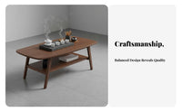 Minimalist Design 2-Tier Rectangular Coffee Table Spacious Tabletop Two-Tier Rectangular Table Sturdy and Long-Lasting Home Furniture Rounded Corners for Homeowners, Apartment Dwellers, Design Enthusiasts, Living Room, Balcony, Lounge Area
