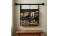 Metal Hooks Mesh Hanging Storage Bag Adjustable Buckles Foldable Hanging Storage Bag Multiple Pockets