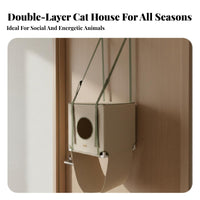 Hanging Cat Hammock All Seasons Double Layer Cat Hammock Space Saving Pet Furniture for Kittens, Indoors, Living Room, By Window