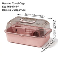 Transparent Hamster Cage with Handle, Luxury Acrylic Hamster Habitat Made of Synthetic Resin, Portable Outdoor Hamster Cage for Transparent Viewing
