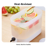 High Temperature Resistant Cold Water Pitcher with Spigot Food Grade Material Refrigerator Beverage Dispenser Leak-Proof for Picnic, Outdoor