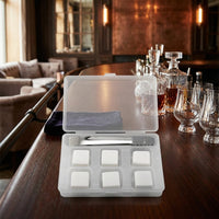Home Bar Whisky Stones in a Modern Style, Reusable Ice Chilling Stones Gift for Him, Pack of 8 Drinks Chillers, Gift for Men or Party Table