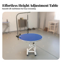 Rotatable Tabletop Adjustable Pet Grooming Table Non-Slip Surface Grooming Table with Arm Sturdy Construction Heavy Duty for Veterinarians, Veterinary Office