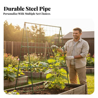 A-Shaped Support Cucumber Trellis Heavy Duty Cucumber Trellis Kit Sturdy Vegetable Climbing Rack for Home Growers, Gardeners, Backyard, Greenhouse