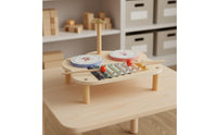 Child-Centered Inspired Wooden Music Station Early Education Xylophone Drum Cymbal Toy Natural Wood Toddler Music Station Educational for Toddlers, Preschoolers