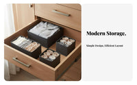 6 Pieces Foldable Storage Box Set Accessible Top Non-Woven Material Boxes Space