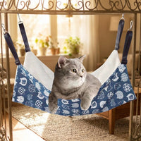 Cat Hammock Hanging Cat Bed with Strap, Soft Cloth Material Swing and Cage Hammock, Indoor Resting Area for Kitten and Small Pet Cage