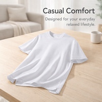 Men's Loose Neck T-Shirt, Short Sleeve Tee with Slit Polyester Blend Casual Wear for Summer and Young Adults