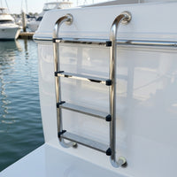 Rust Resistant 4 Step Pool Ladder Rustproof Stainless Steel Pool Ladder Low Maintenance Compact for Swimmers