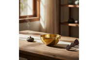Brass Bowl Polished Offering Bowl Shiny Vessel for Meditation Corner