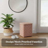 Multi-Functional Upholstered Storage Cube Comfortable Seating Ottoman Space-Saving Footstool Thick Upholstery for Families, Homeowners, Students, Entryway, Living Room, Bedroom