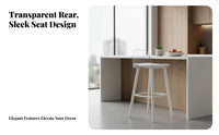 Nordic design Transparent Highrear Stool Modern Minimalist Design Clear rear High Stool Built-in Footrest Counter Chair Armless for Homeowners, Business Owners, Interior Decorators, Bar, Coffee Shop, Cafe, Restaurant