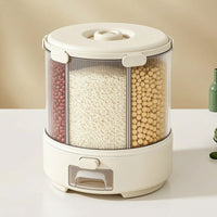 Messspill-Proof Food Storage Container with Compartments Segmented Dry Food Dispenser Transparent Grain Dispenser Clear for Kitchen, Pantry