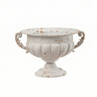 Weathered Urn Planter with Handles Distressed Pedestal Planter Decorative Urn Timeless for Florists, Tabletop, Garden