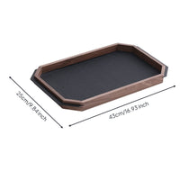 Walnut Serving Platter with Leather Inset Classic Octagonal Wooden Tray Modern Luxury for Coffee Table