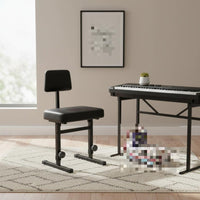 Adjustable Piano Stool with Backrest Easy Assembly Musical Instrument Accessory for Pianists