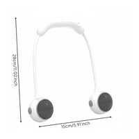 USB Rechargeable Wearable Neck Fan Lightweight Hands-Unrestricted Fan Adjustable Airflow Personal Appliance Quiet Operation for Students, Commuters