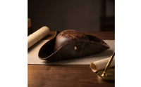 Pirate Tricorn Hat Faux Leather Tricorn Pirate Hat Three Cornered for Halloween, Cosplay