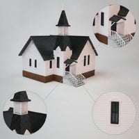Model with Steeple 1:64 Scale Model Detailed Building for Hobbyists, Collectors, Dioramas, Tabletop Displays