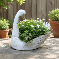 Swan Garden Statue Planter Indoor Outdoor Home Decor Weather-Resistant for Patio