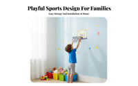 Punch-No-Drill Installation Foldable Basketball Hoop Easy to Install Wall-Mounted Basketball Set Quiet Play Shatterproof Backboard for Toddlers, Students, Bedroom, Playroom, Living Room, Office