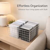 Storage Basket with Nordic Metal Wire Mesh Design for Pantry Organisers and Trapezoid Shape for Easy Access to Fruit and Snacks