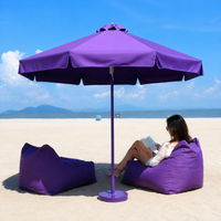 Garden Parasol, Wind-resistant, UV Protection, Water-repellent, Aluminum Alloy, Round, Handle-operated Opening/Closing
