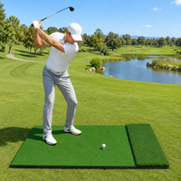 Golf Practice Mat, Shot Mat, Artificial Turf, Rubber Base, 100-150cm x 90-125cm, Pitching Practice, Home, Indoor, Outdoor Compatible
