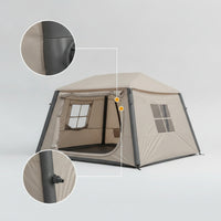 Quick Setup Inflatable Tent with Awning Family Inflatable Cabin Tent Stable Spacious for Backyard