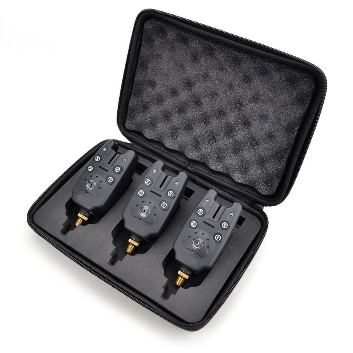 3 Pieces Fishing Bite Alarm with Case Flashing Electronic Bite Indicator Loud for Anglers
