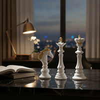 3 Pieces Resin Chess Decor Modern Chess Piece Statue Resin Figurine Sturdy Long-Lasting for Bookshelf, Desk