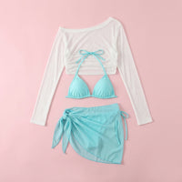 Girls Beach Dress with Padded Chest for Comfort, Long Sleeve Polyester Bikini Cover Up Top for Water Park and Party