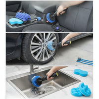 25 Pieces Brush Set with Wash Mitts Long-Handled Car Detailing Brushes