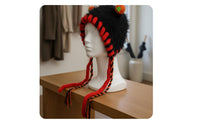 Soft Fantasy Trapper Hat Ear Protection Whimsical Creature Hat Warm Cartoon Alien Knit Cap for Kids, Young Adults, Daily Wear, Outdoor Activities