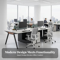 Modular Office Workstation Modern Design Partitioned Office Cubicle Privacy Panels Multi Person Computer Desk for Professionals, Workplace