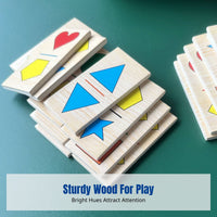 Wooden Creature Tile Game, Preschool Blocks, Colorful Shape Matching, Early Learning Game