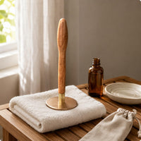 Scraping Plate Long-Handle Gua Sha Tool Flat Head Wood Gua Sha Tool Acupuncture Chart Round Paddle Scraper Easy to Clean