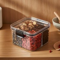 Leakproof Stackable Grain Container Leak-Proof Clear Snack Organizer Easy to Clean Multi-Compartment Storage Bin Included for Meal Preppers, Pantry, Refrigerator, Office