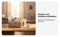 Woven Rectangular Container adaptable WovenDesign Aesthetic Container With Handles