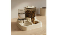 Weighted Pet Feeder and Waterer Easy to Clean Weighted Food and Water Dispenser Large Capacity 2 in 1 Pet Feeder for Cats, Dogs