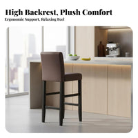 Modern Minimalist Design High Stool with spinerest European design High Chair with spinerest Integrated Footrest Seating Furniture Sturdy Frame for Homeowners, Adults, Home Bar, Cafe, Kitchen, Dining Room