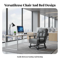 Double-FunctionPurpose Design Under-Desk Lounger Space-Saving Convertible Furniture Easy Conversion Sleeper Chair Adjustable Backrest for Office Workers, Apartment Dwellers, Students, Rest Time, Small Areas, Dorm Room, Bedroom