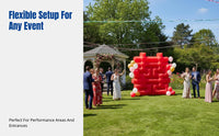 Wedding Inflatable Double Happiness Symbol, Red Ceremony Backdrop, Festive Arch for Events