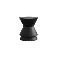 Wabi-Sabi Design Hourglass End Table Natural Look Hourglass Pedestal Multi-Functional Low Stool No Assembly Required for Hospitality Business Owners, Interior Designers, Living Room, Entryway, Hotel, Bedroom