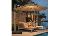 Cantilever Patio Umbrella 360-Degree Rotating Offset Patio Umbrella Windproof for Poolside, Backyard, Garden