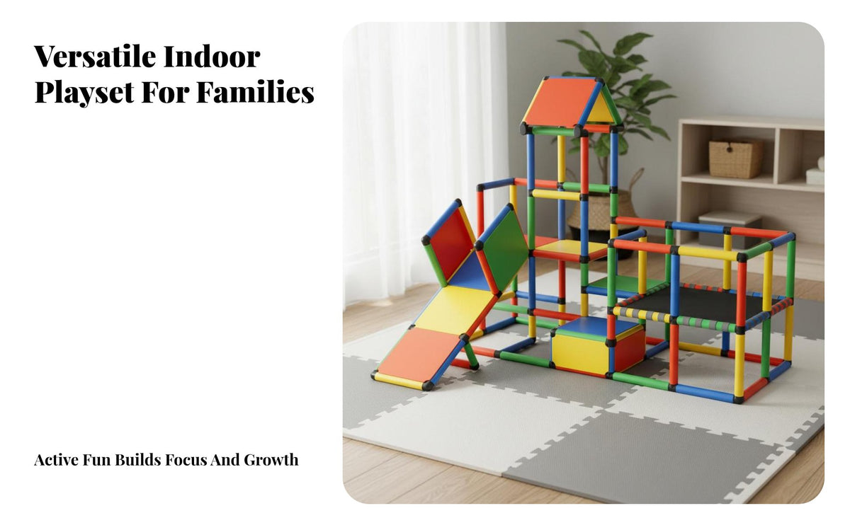 Multi-Functional Climbing Frame Design Kids Climber and Slide Set Heavy-Duty Indoor Climbing Playset for Children 3+, Home, Playroom, Living Room