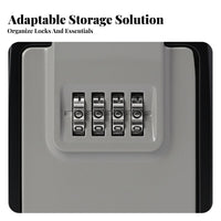 Drillcost-Drillless Insidetallation Wall-Mounted Combination Key Box Pry-Resistant Wall-Mount Combination Lockbox Long-Lasting Construction Security Device Weatherproof for Property Managers, Business Owners, Home Entrance, Doorway, Outdoor, Office