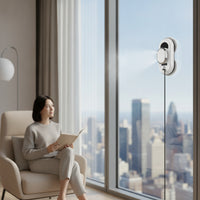 Smart Window Cleaning Robot Slim Robotic Window Cleaner Compact Glass Cleaning Robot Intelligent for Homeowners, High Glass Panes, Mirrors